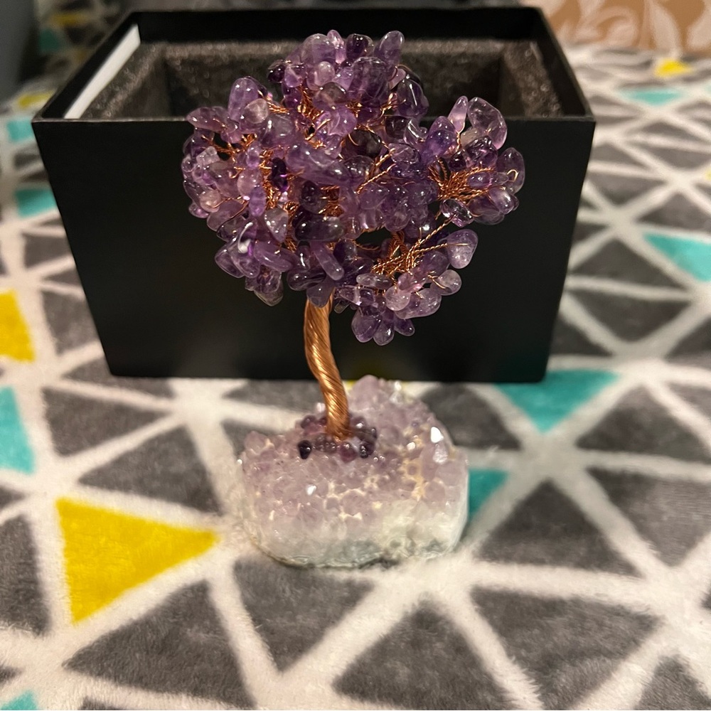 Amethyst copper wire tree